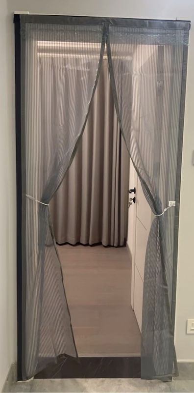 Nylon Wire Mesh Door Curtain, Mosquito Net 100x210cm Magnetic Screen Door Soft Mesh Door